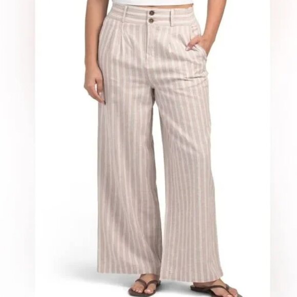 Frye Pants - NWT FRYE Linen Striped Wide Leg Pant XS